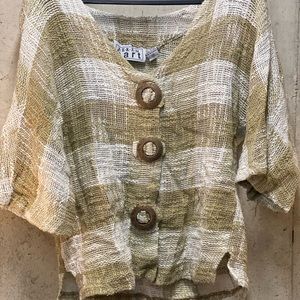 Boutique Textured Woven Button Front Cardigan | Medium